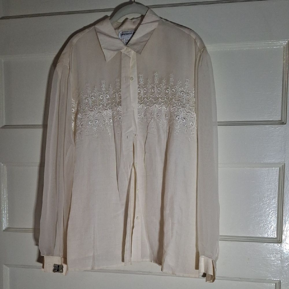 Breckenridge Cream Embroidered Blouse (Can196)
